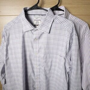 2 Pairs of Jos‎ A Bank 1905 Men's 17-33 Non-Iron Slim Fit Stretch Shirts
